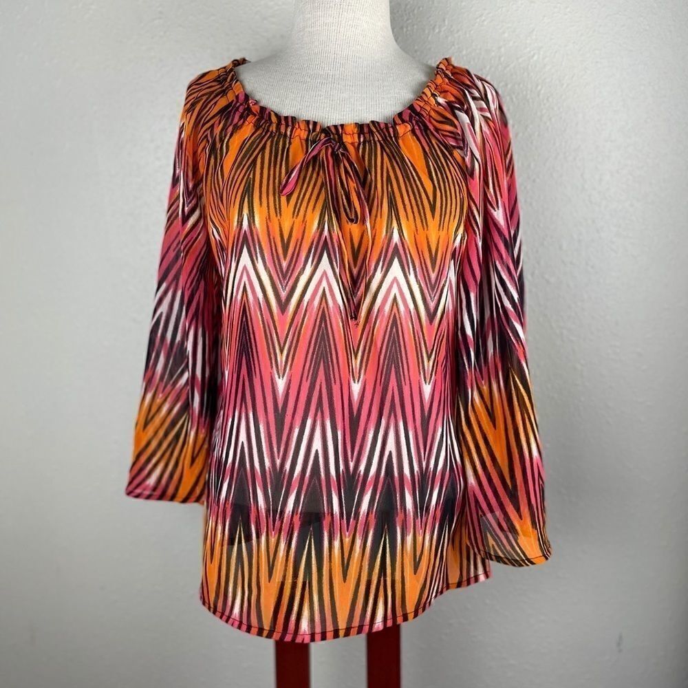 NWT JW Style Sheer Blouse Top Size S